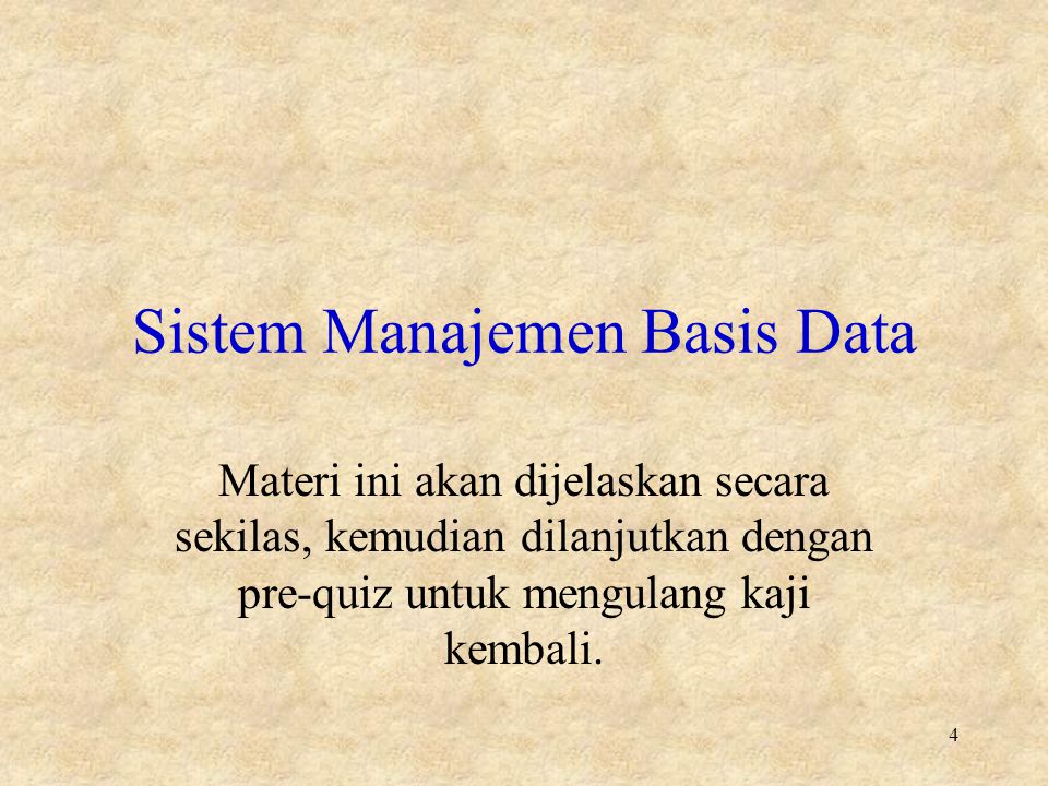 Sistem Manajemen Basis Data