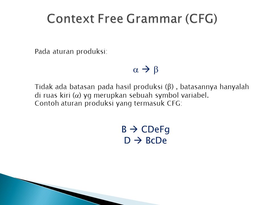 Context Free Grammar (CFG)