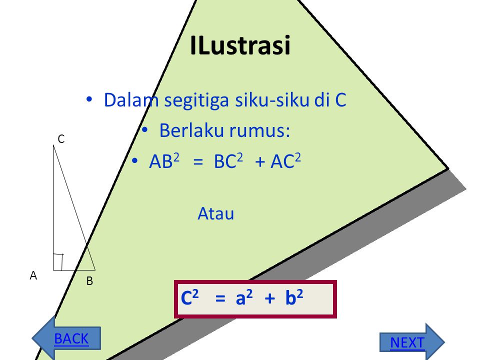 Dalam segitiga siku-siku di C