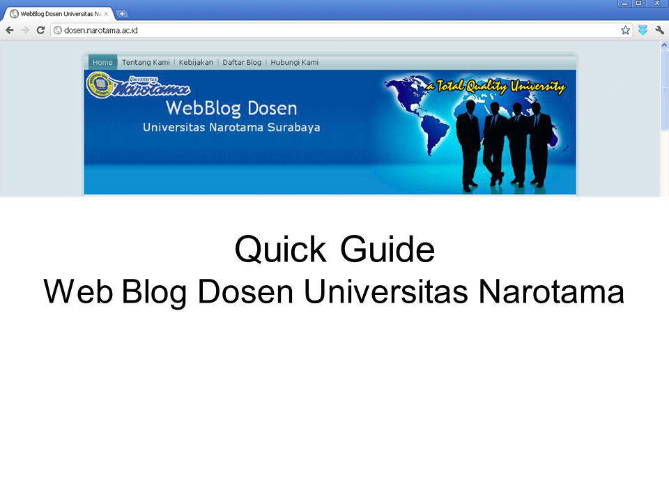 Quick Guide Web Blog Dosen Universitas Narotama