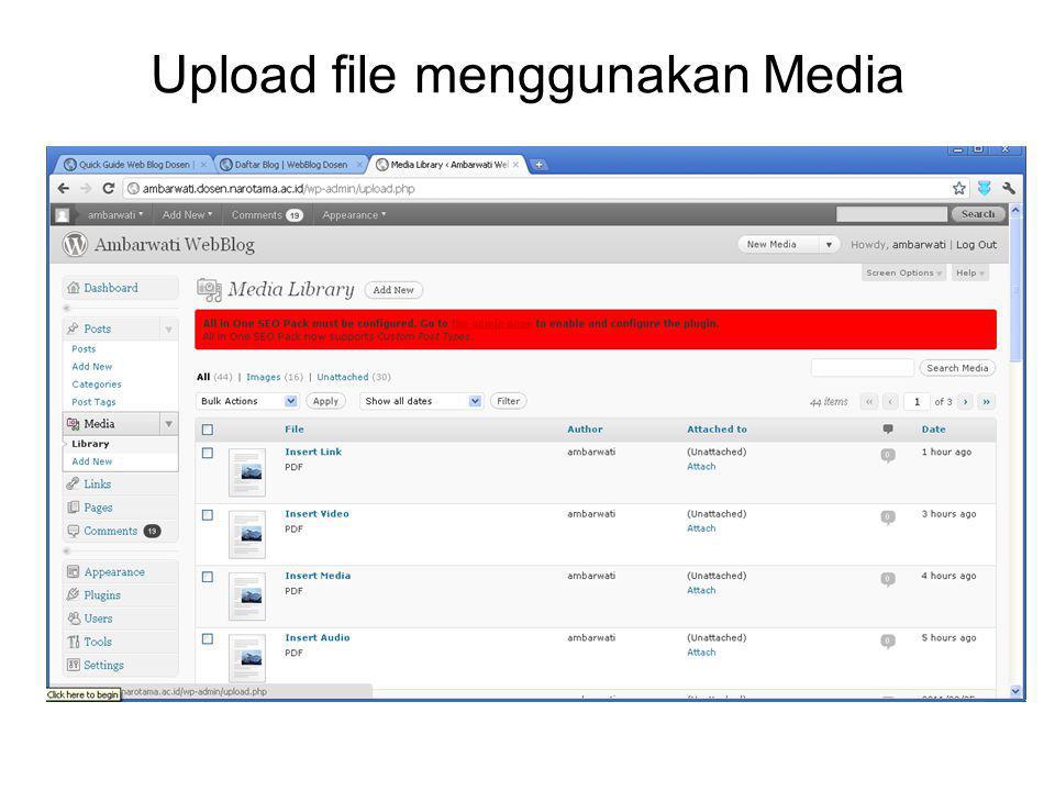 Upload file menggunakan Media