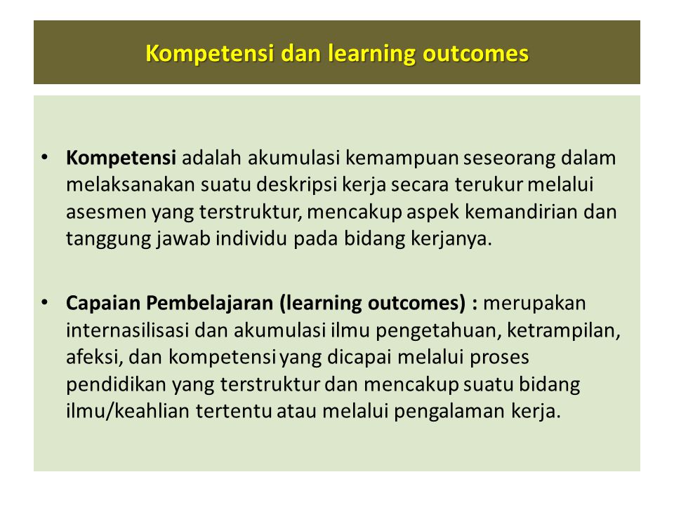 Kompetensi dan learning outcomes
