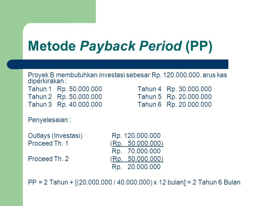 Metode Payback Period (PP)