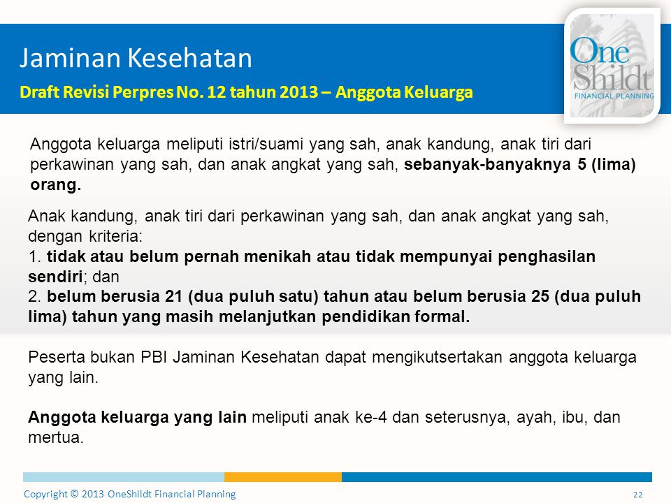 Jaminan Kesehatan Draft Revisi Perpres No. 12 tahun 2013 – Anggota Keluarga.