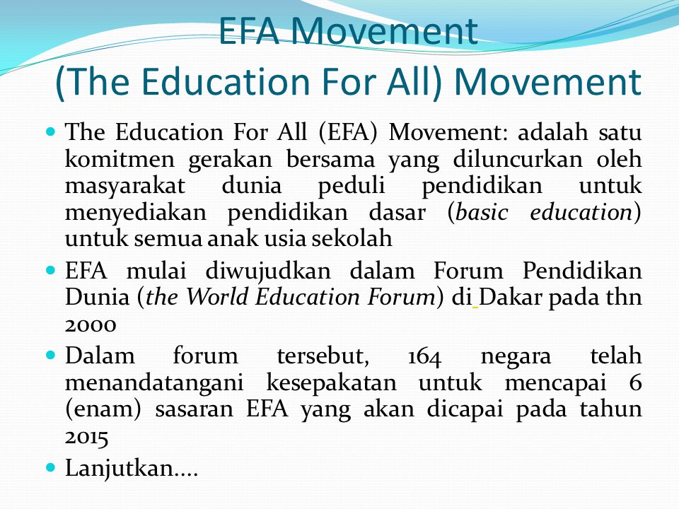 EFA Movement (The Education For All) Movement