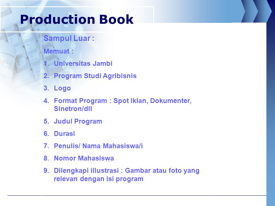Production Book Sampul Luar : Memuat : Universitas Jambi