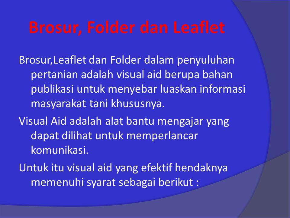 Brosur, Folder dan Leaflet
