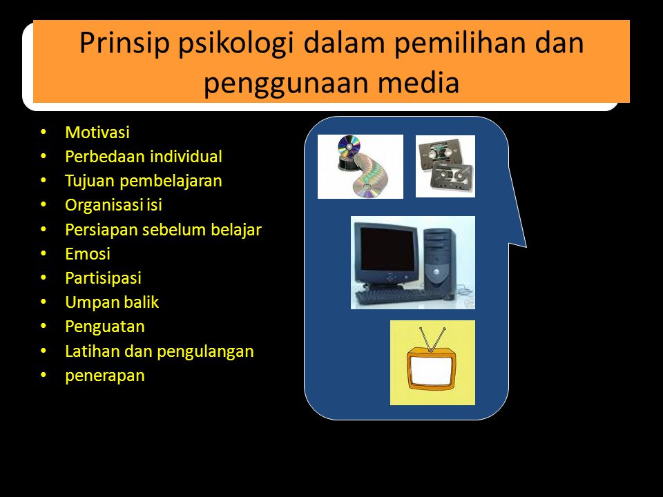 Prinsip psikologi dalam pemilihan dan penggunaan media