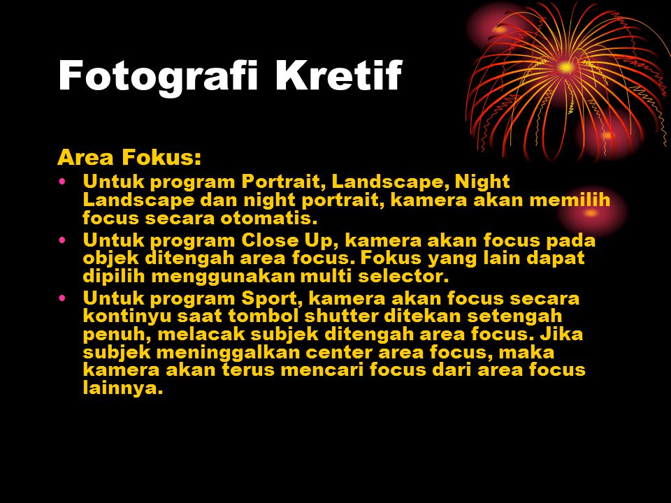 Fotografi Kretif Area Fokus: