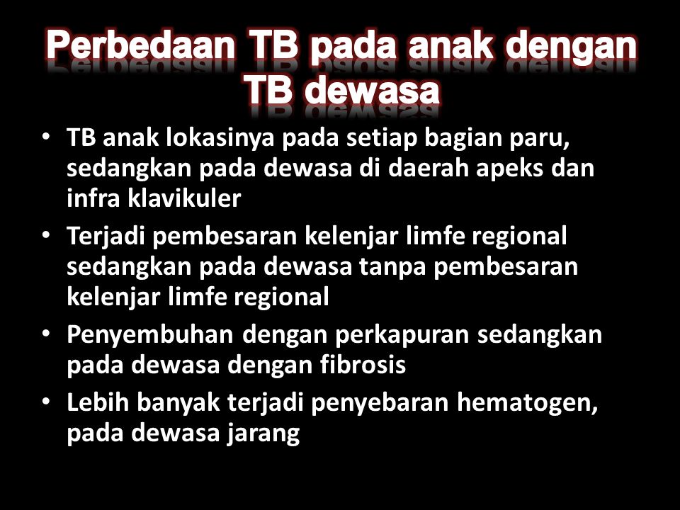 Perbedaan TB pada anak dengan