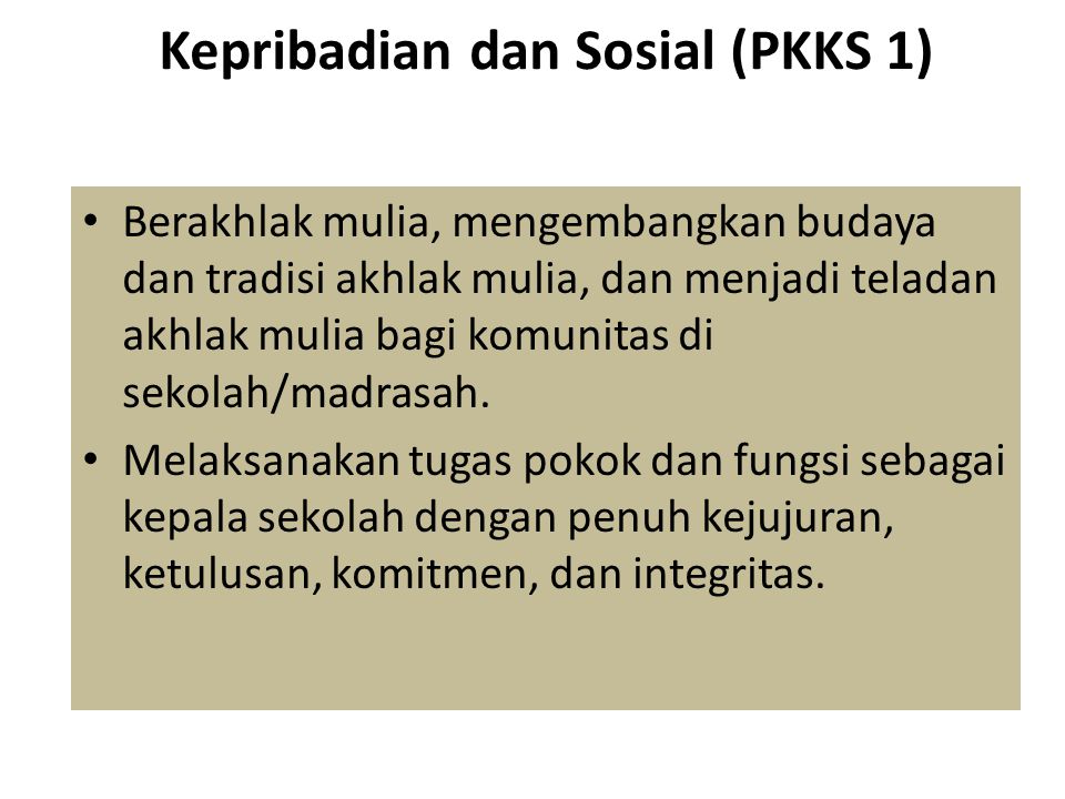 Kepribadian dan Sosial (PKKS 1)
