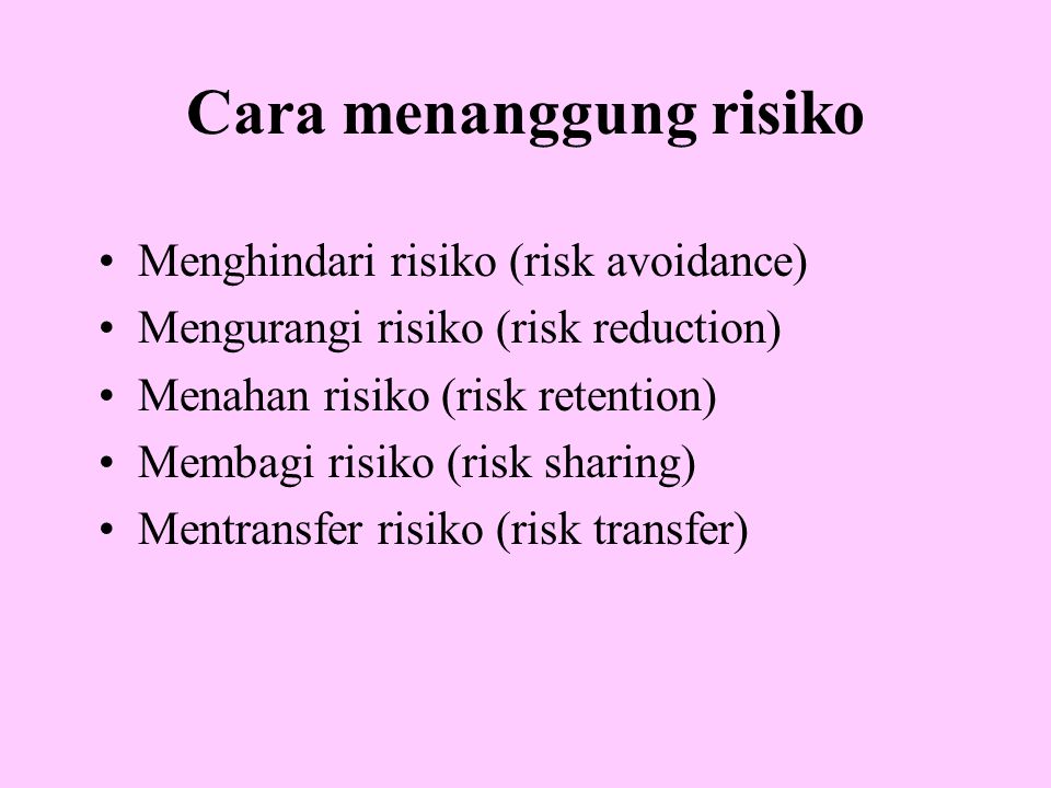 Cara menanggung risiko