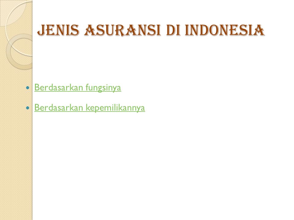 Jenis asuransi di indonesia