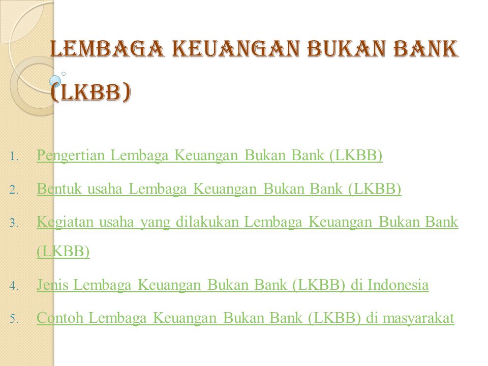 Lembaga Keuangan Bukan Bank (LKBB)
