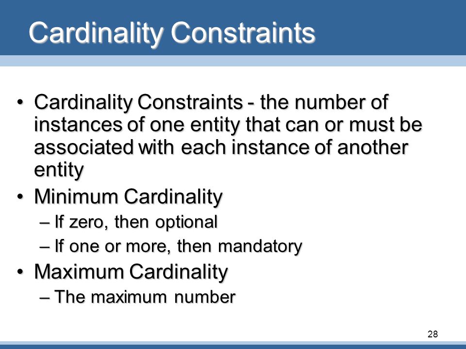 Cardinality Constraints