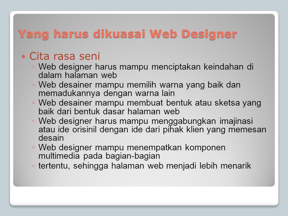 Yang harus dikuasai Web Designer