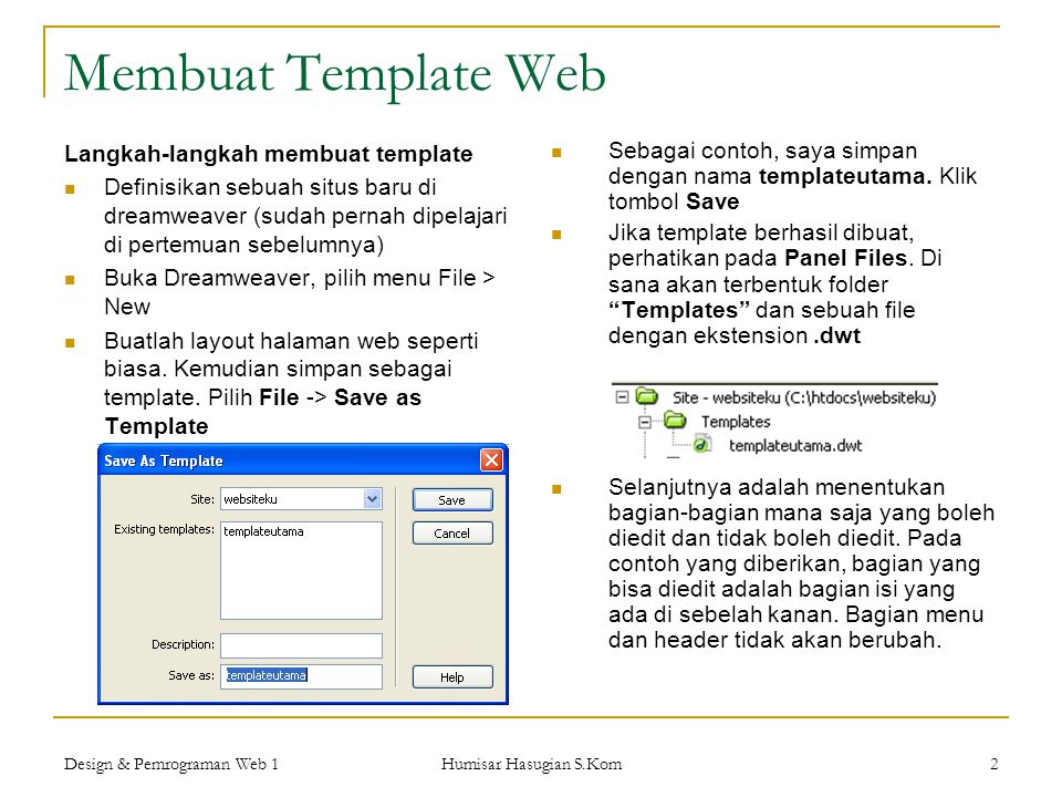 Membuat Template Web Langkah-langkah membuat template