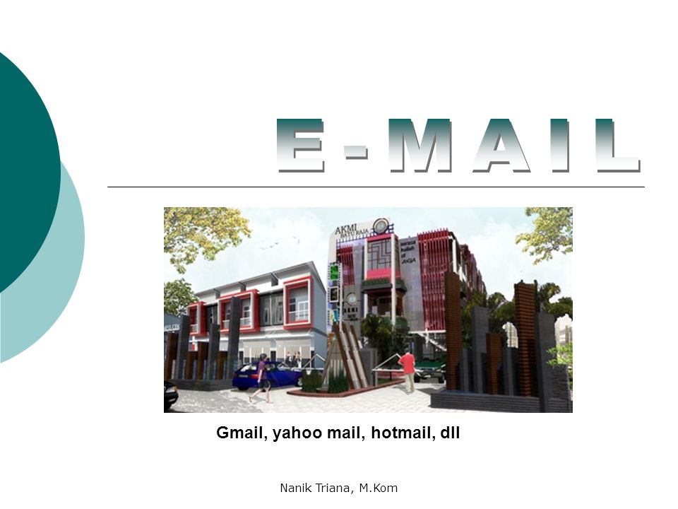 Gmail, yahoo mail, hotmail, dll Nanik Triana, M.Kom