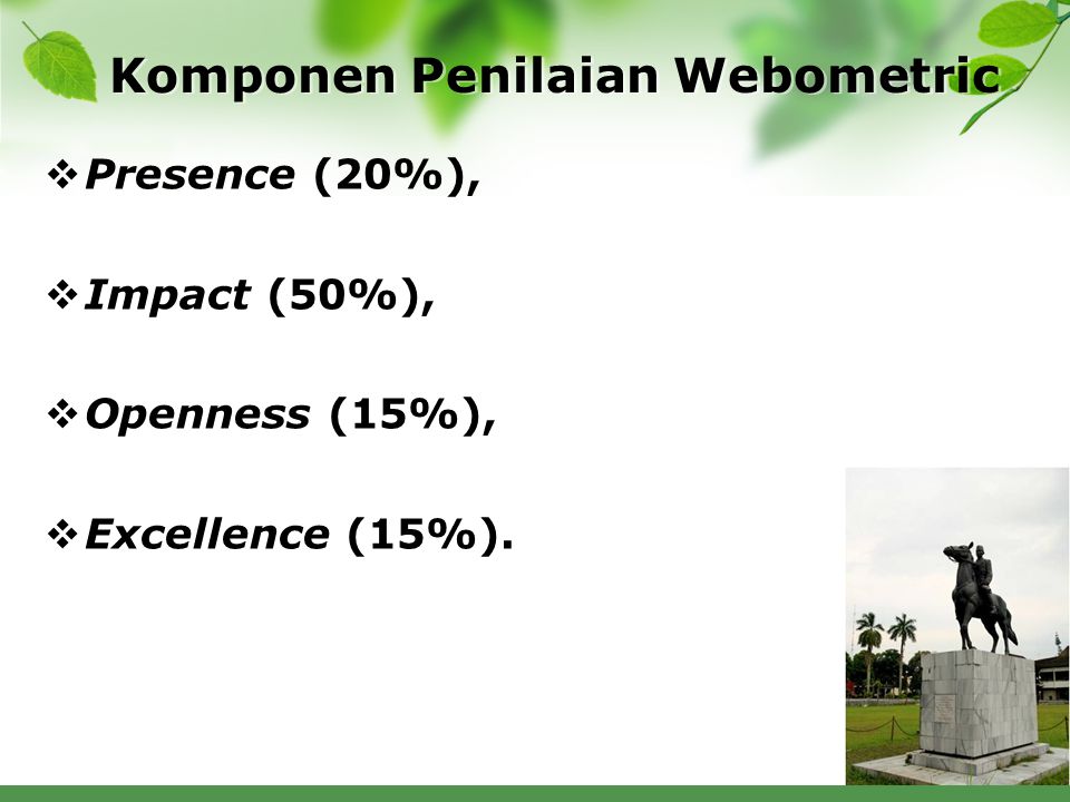 Komponen Penilaian Webometric
