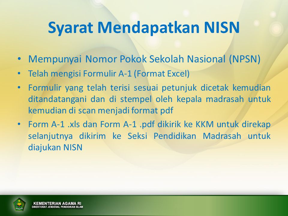 Syarat Mendapatkan NISN