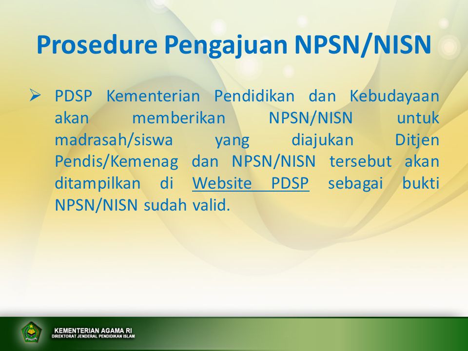 Prosedure Pengajuan NPSN/NISN