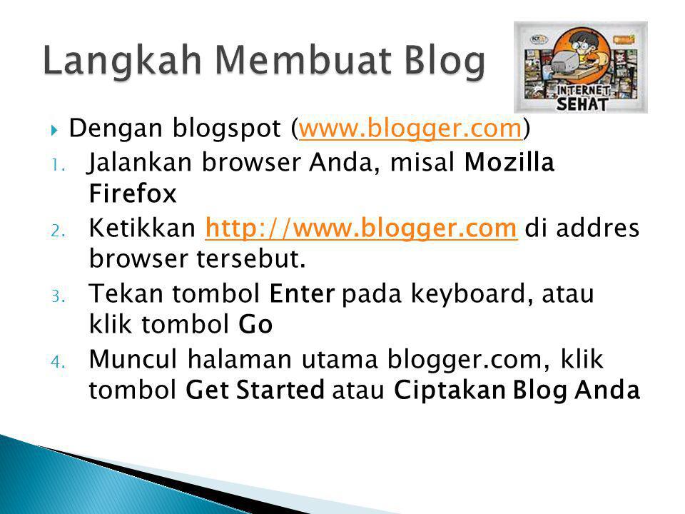 Langkah Membuat Blog Dengan blogspot (