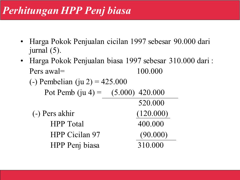 Perhitungan HPP Penj biasa