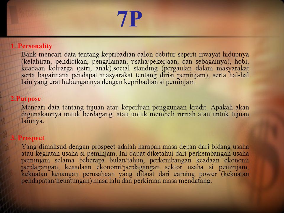 7P 1. Personality.