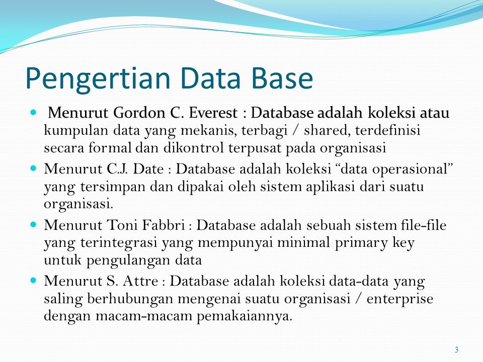 Pengertian Data Base