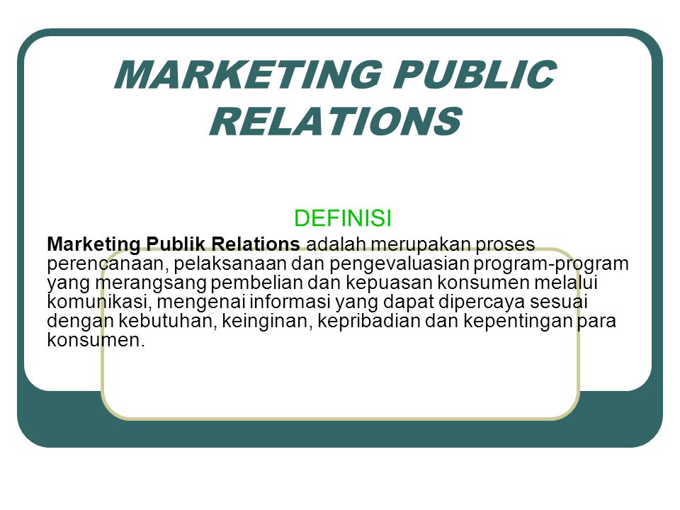 Public definition. MPR in public relations.