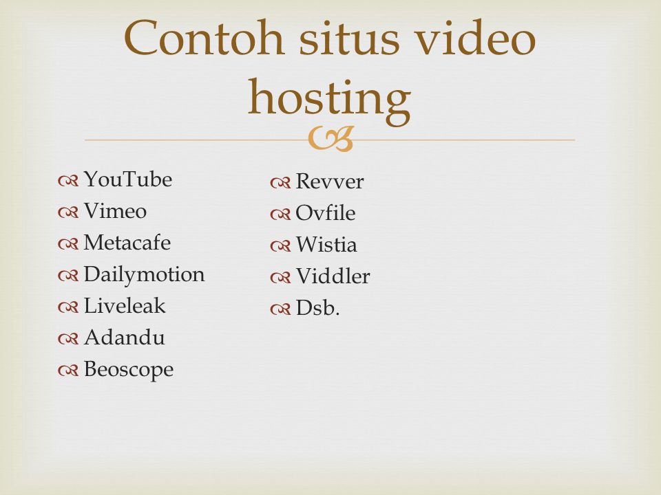 Contoh situs video hosting