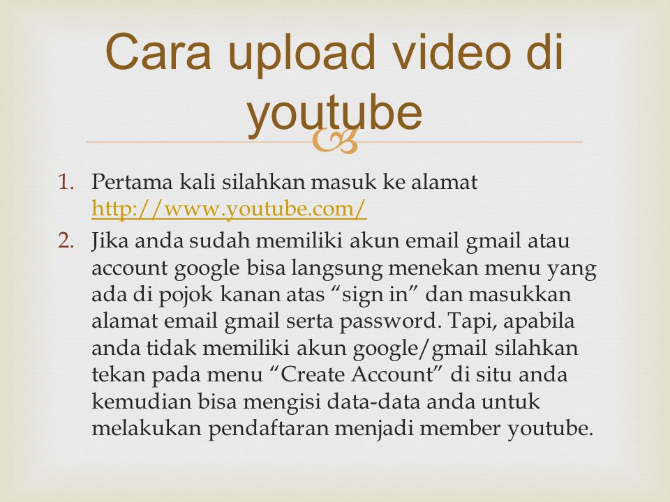 Cara upload video di youtube