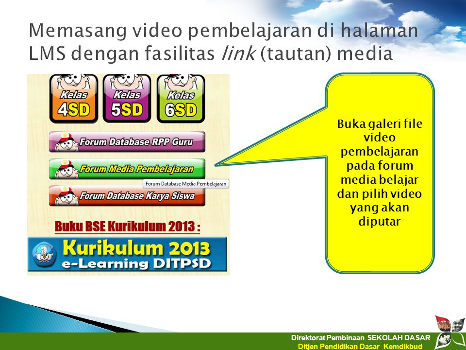 Memasang video pembelajaran di halaman LMS dengan fasilitas link (tautan) media