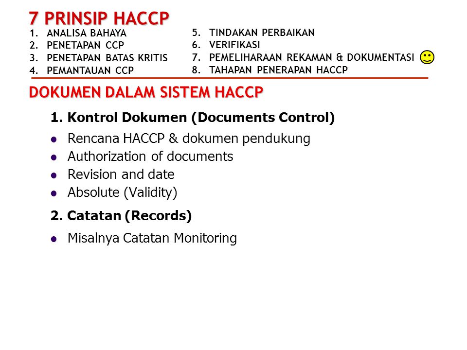 DOKUMEN DALAM SISTEM HACCP