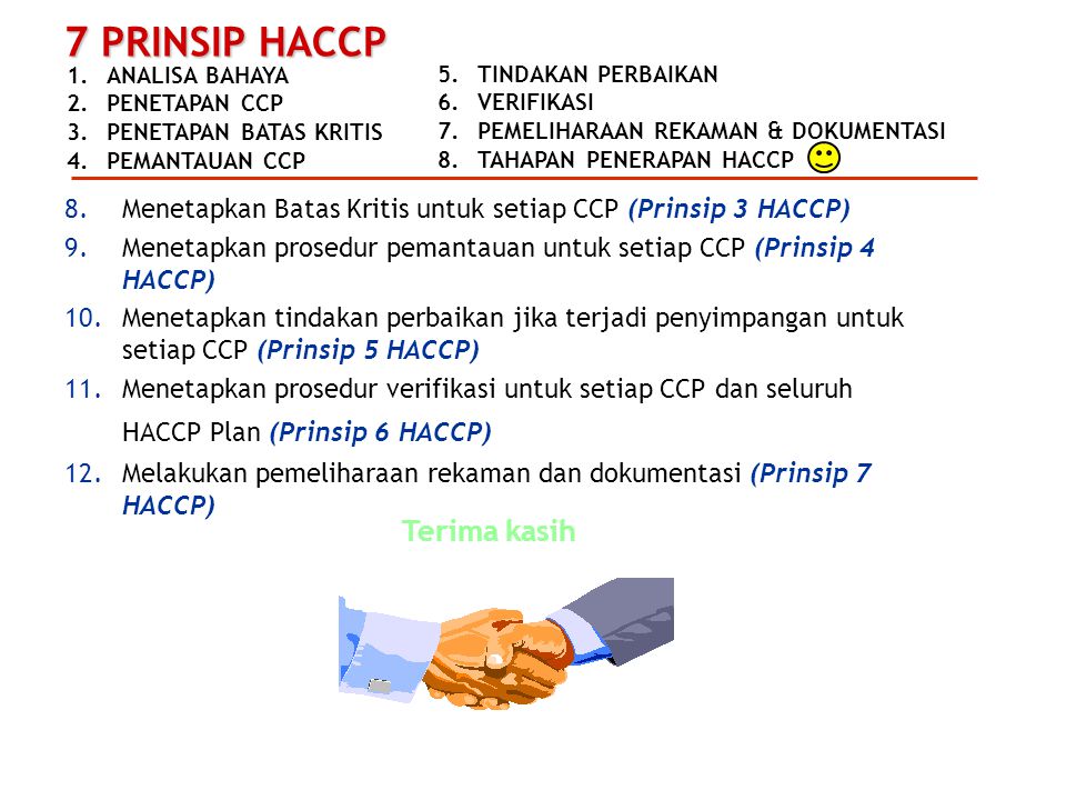 Menetapkan Batas Kritis untuk setiap CCP (Prinsip 3 HACCP)