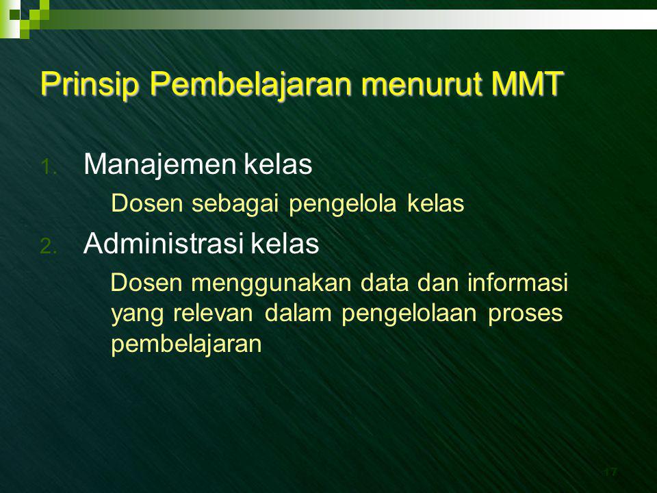 Prinsip Pembelajaran menurut MMT