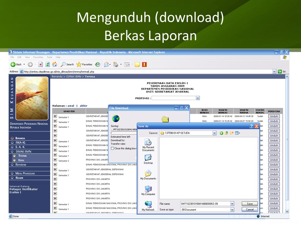 Mengunduh (download) Berkas Laporan