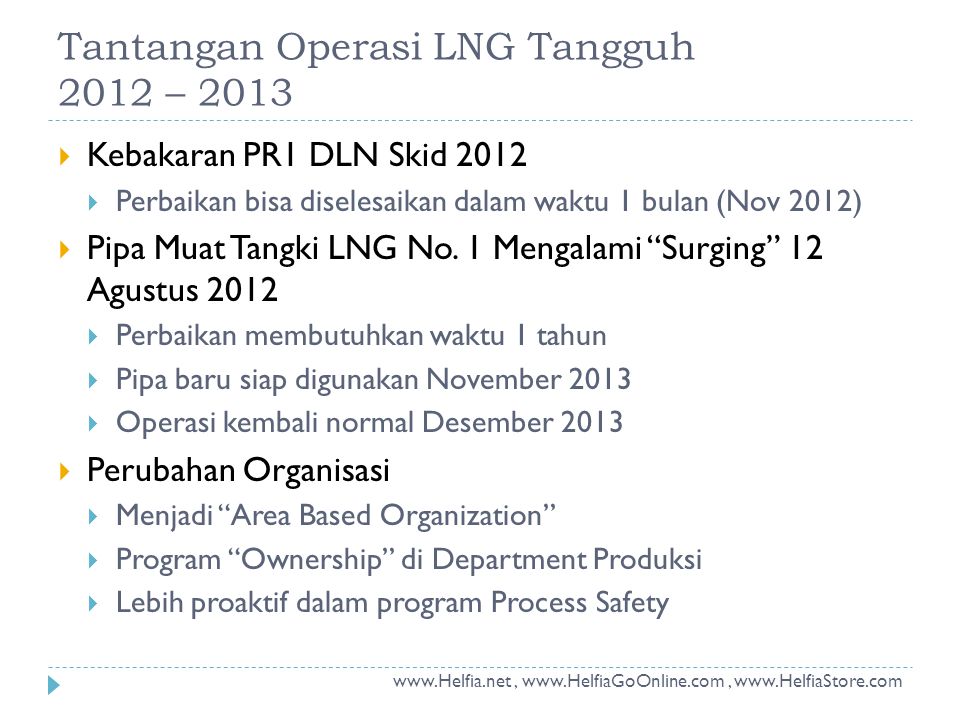 Tantangan Operasi LNG Tangguh 2012 – 2013