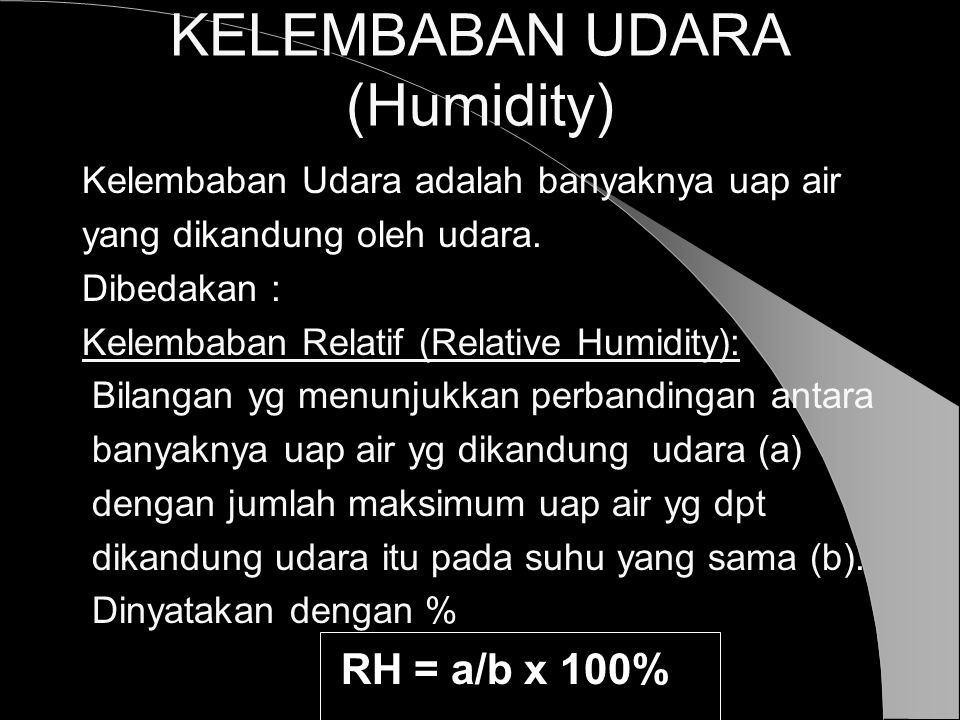 KELEMBABAN UDARA (Humidity)