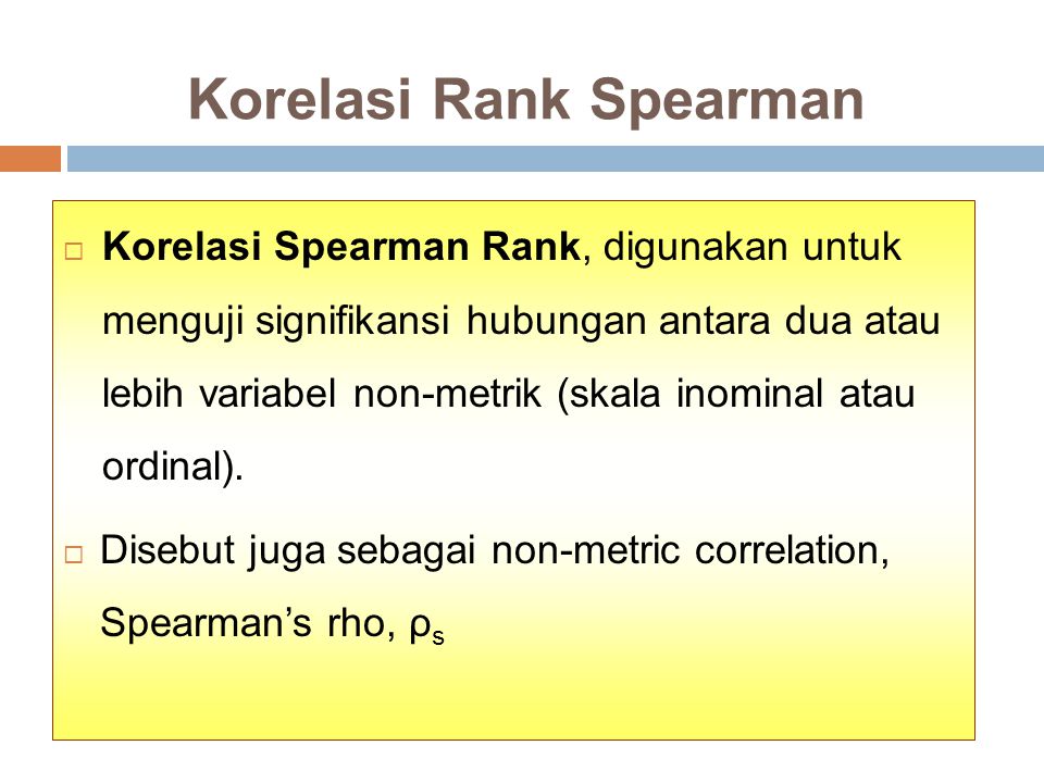 Korelasi Rank Spearman