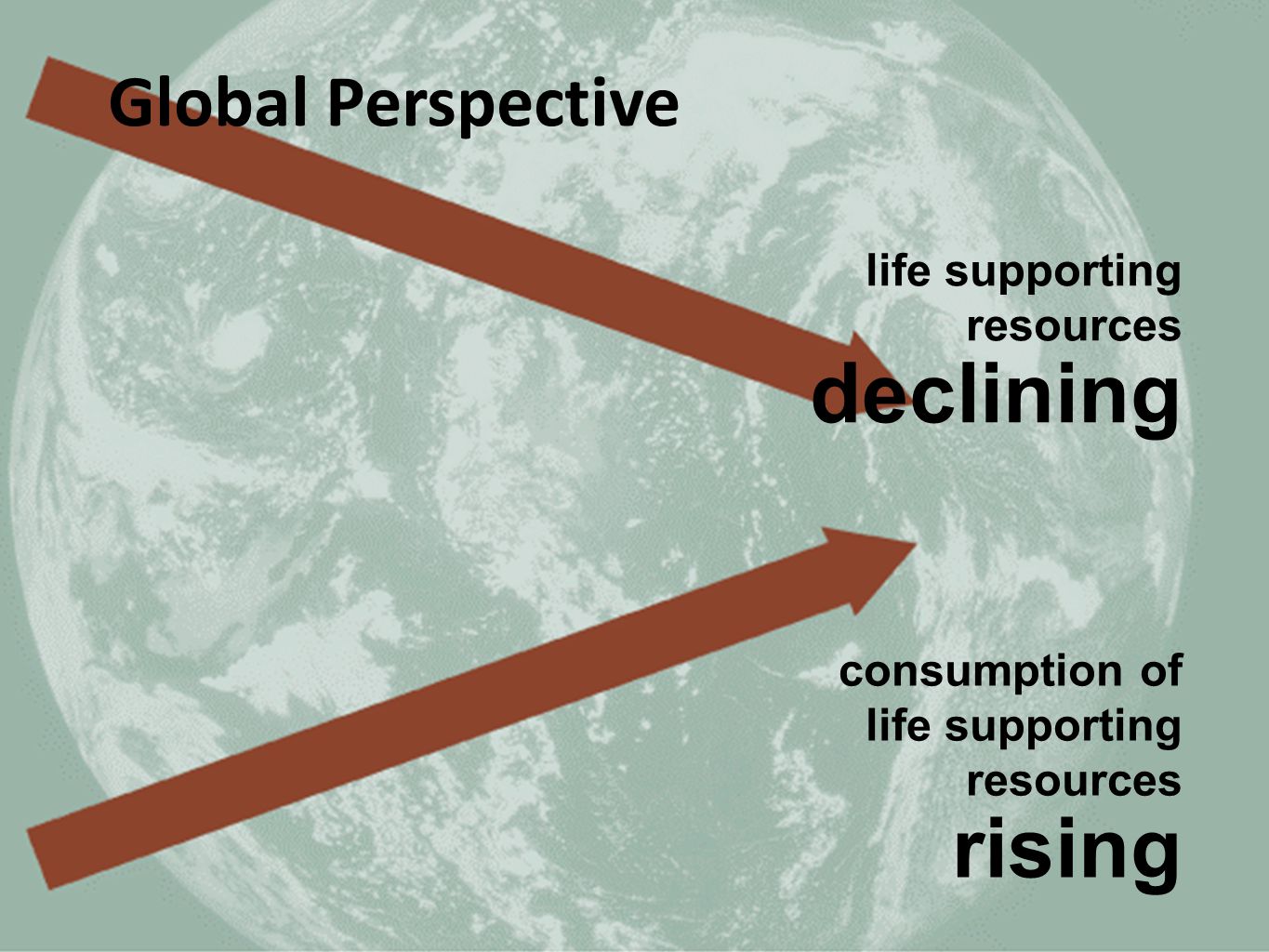 declining rising Global Perspective life supporting resources