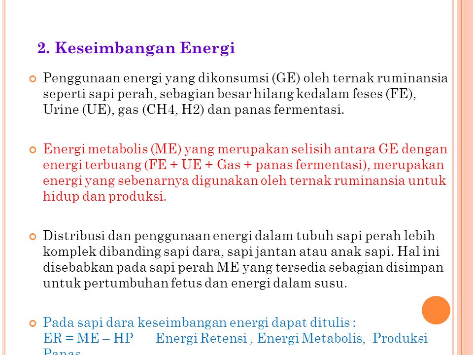 2. Keseimbangan Energi