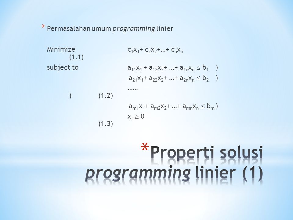 Properti solusi programming linier (1)