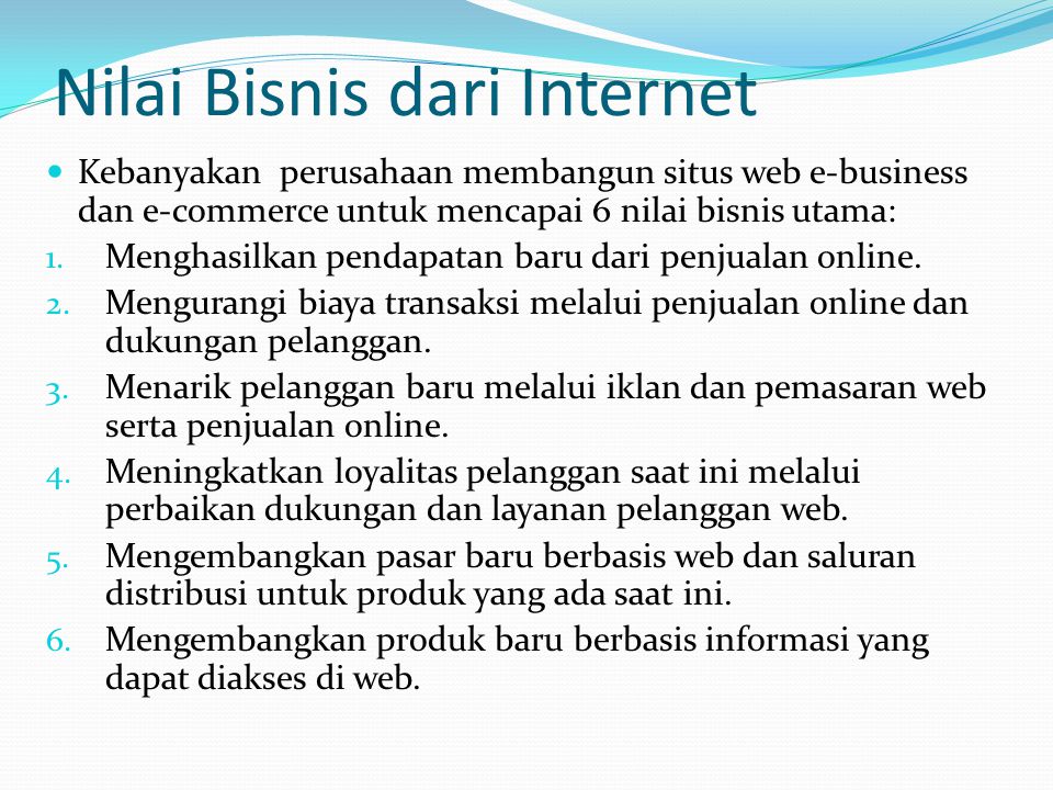 Nilai Bisnis dari Internet