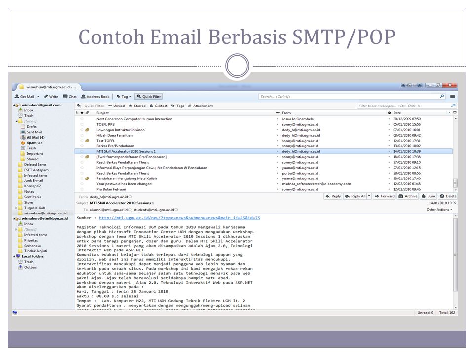 Contoh  Berbasis SMTP/POP