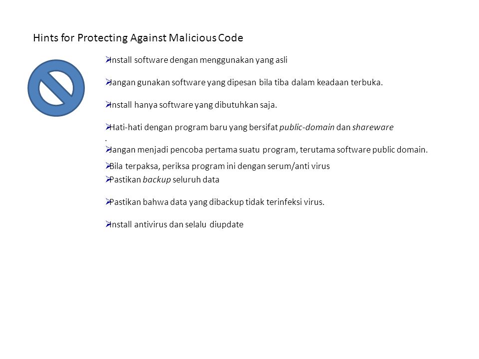 Hints for Protecting Against Malicious Code