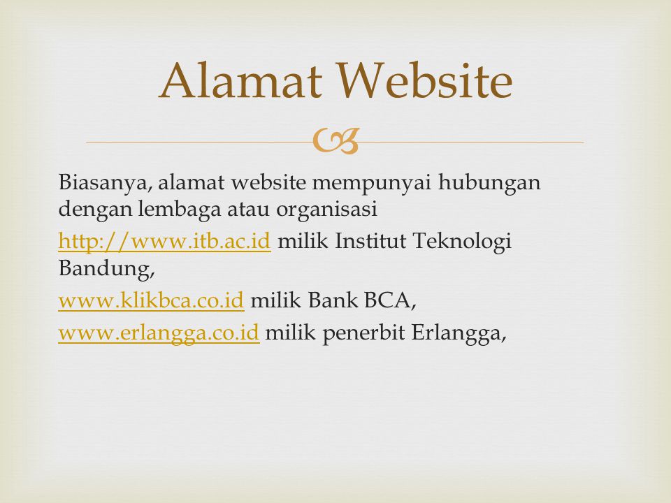 Alamat Website