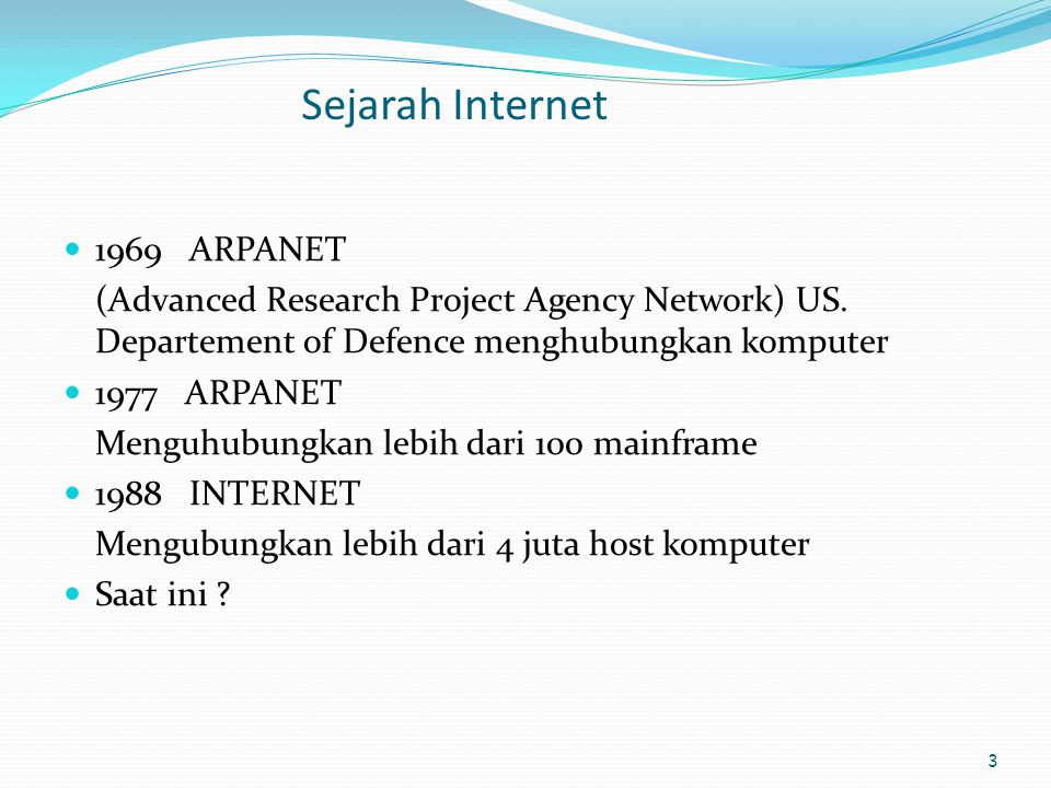 Sejarah Internet 1969 ARPANET