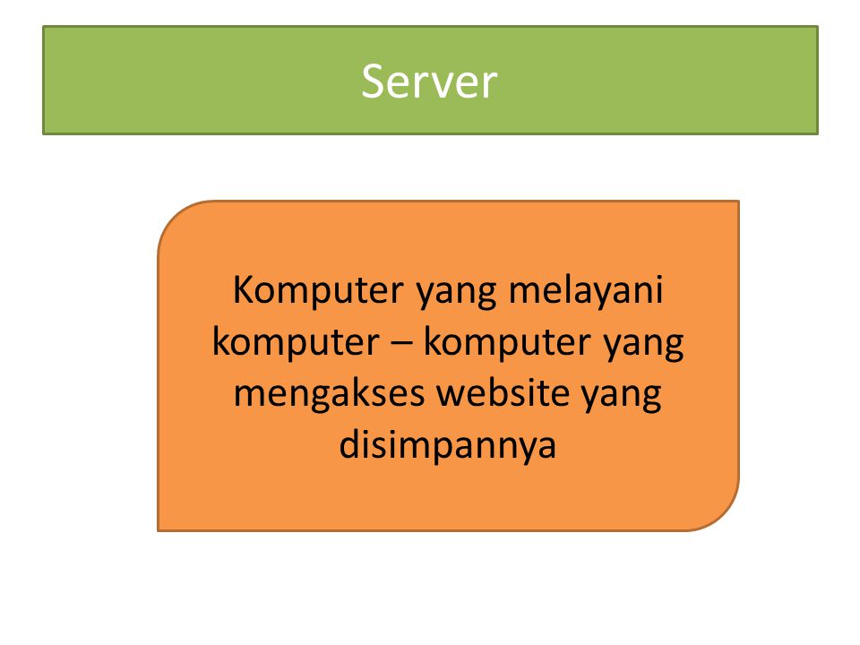 Server Komputer yang melayani komputer – komputer yang mengakses website yang disimpannya