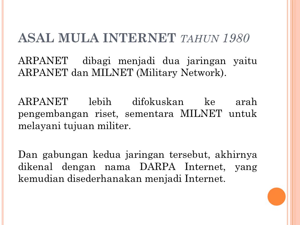 ASAL MULA INTERNET tahun 1980